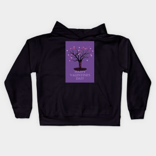 Valentine Tree Card Kids Hoodie